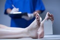 Nurse in a mortuary Royalty Free Stock Photo