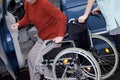 Nurse offering a wheelchair