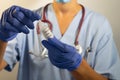 Nurse opening the coronavirus vaccine