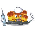 Nurse orange sponge coral isolated with cartoon