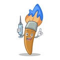 Nurse paint brush character cartoon