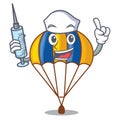 Nurse parachute isolated with in the cartoons Royalty Free Stock Photo
