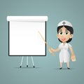 Nurse points on flipchart