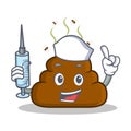 Nurse Poop emoticon character cartoon Royalty Free Stock Photo