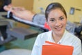 Nurse posing in radiology department