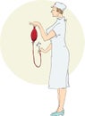 Nurse prepares an enema