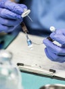 Nurse prepares Venous catheters of Long Duration in a hospital, Accessing Indwelling Central Venous Lines