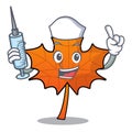 Nurse red maple leaf character cartoon