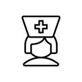 Nurse retirement home icon. Simple line, outline vector elements of nursing home icons for ui and ux, website or mobile