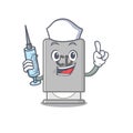 Nurse rom drive above mascot wood table Royalty Free Stock Photo