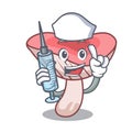 Nurse russule mushroom character cartoon