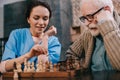Nurse and senior man passionate Royalty Free Stock Photo