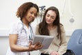 Nurse Showing Patient Test Results On Digital Tablet Royalty Free Stock Photo