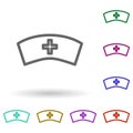 Nurse sign multi color icon. Simple thin line, outline vector of health icons for ui and ux, website or mobile application