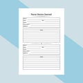 Nurse stories journal KDP interior. Nurse information tracker and short message notebook template. KDP interior log book. Daily