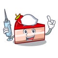 Nurse strawberry cake character cartoon