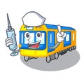 Nurse subway train toys in shape mascot