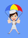 Nurse - Successful Landing with Parachute Royalty Free Stock Photo