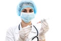 Nurse with syringe isolated on white background Royalty Free Stock Photo