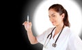 Nurse with Syringe Looking at You for an Injection Royalty Free Stock Photo