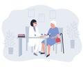 A nurse takes blood from a vein for analysis from an elderly woman Royalty Free Stock Photo
