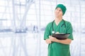 Nurse thinking at the hospital Royalty Free Stock Photo