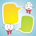 Nurse tooth with blank speech dental concept illustration