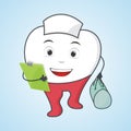 Nurse tooth, dental concept illustration