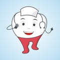 Nurse tooth, dental concept illustration