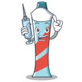 Nurse toothpaste character cartoon style