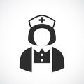 Nurse uniform woman vector icon