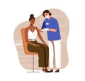 Nurse vaccinating black-skinned woman with anti-covid vaccine injection. Adult patient vaccination for protection from