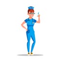 Nurse Vector. Doctor In Uniform. Intern, Practitioner. Medicine, Healthcare. Hospital Staff. Flat Cartoon Illustration