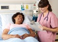 Nurse Visiting Senior Female Patient On Ward Royalty Free Stock Photo