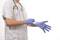 Nurse wearing gloves