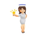 Nurse Woman hospital character clothes healthcare mascot Bring Bulb