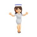 Nurse Woman hospital character clothes healthcare mascot Hand Strong