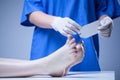 Nurse working in morgue