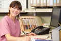 Nurse Working At Nurses Station Royalty Free Stock Photo