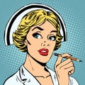 Nurse writes diagnosis Royalty Free Stock Photo