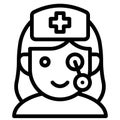 Nurse zombie avatar, Halloween costume vector icon