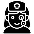 Nurse zombie avatar, Halloween costume vector icon