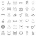 Nursemaid icons set, outline style Royalty Free Stock Photo