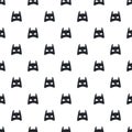 Nursery birthday seamless pattern with superhero mask in scandinavian style. Monochrome illustration