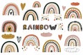 Nursery Cute Boho Rainbow Elements Royalty Free Stock Photo