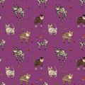 Nursery cute pattern of cartoon cats