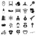 Nursery icons set, simple style Royalty Free Stock Photo