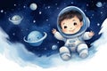 Nursery illustrations - Astronaut Boy