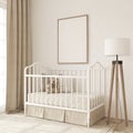 Nursery interior in romantic style. Frame mockup. 3d render Royalty Free Stock Photo