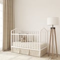 Nursery interior in romantic style. Frame mockup. 3d render Royalty Free Stock Photo